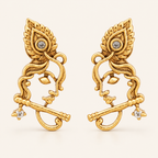 Stunning antique gold krishna stud earring