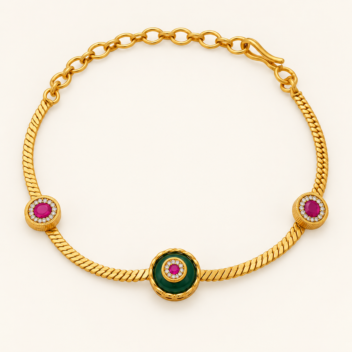 Cute stunning  antique gold stone bracelet