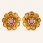 Beautiful Antique floral stone pendant set