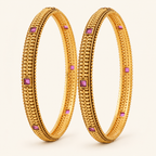 Stunning stone antique gold bangle set