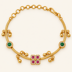 Sleek stone antique gold stone bracelet