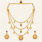 Stunning antique gold stone elephant necklace set