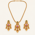Antique Gold Stone Pendant Set