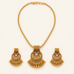 Beautiful stone gold pendant set with earring