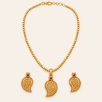Gold Plated Paisley Pendant Set