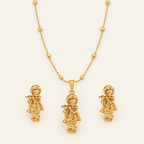 Gold Plated Krishna Pendant Set