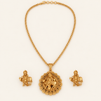 Antique Gold Plain Plated Krishna Pendant Set
