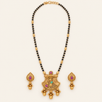 Antique Gold Long Stone Mangalsutra Set