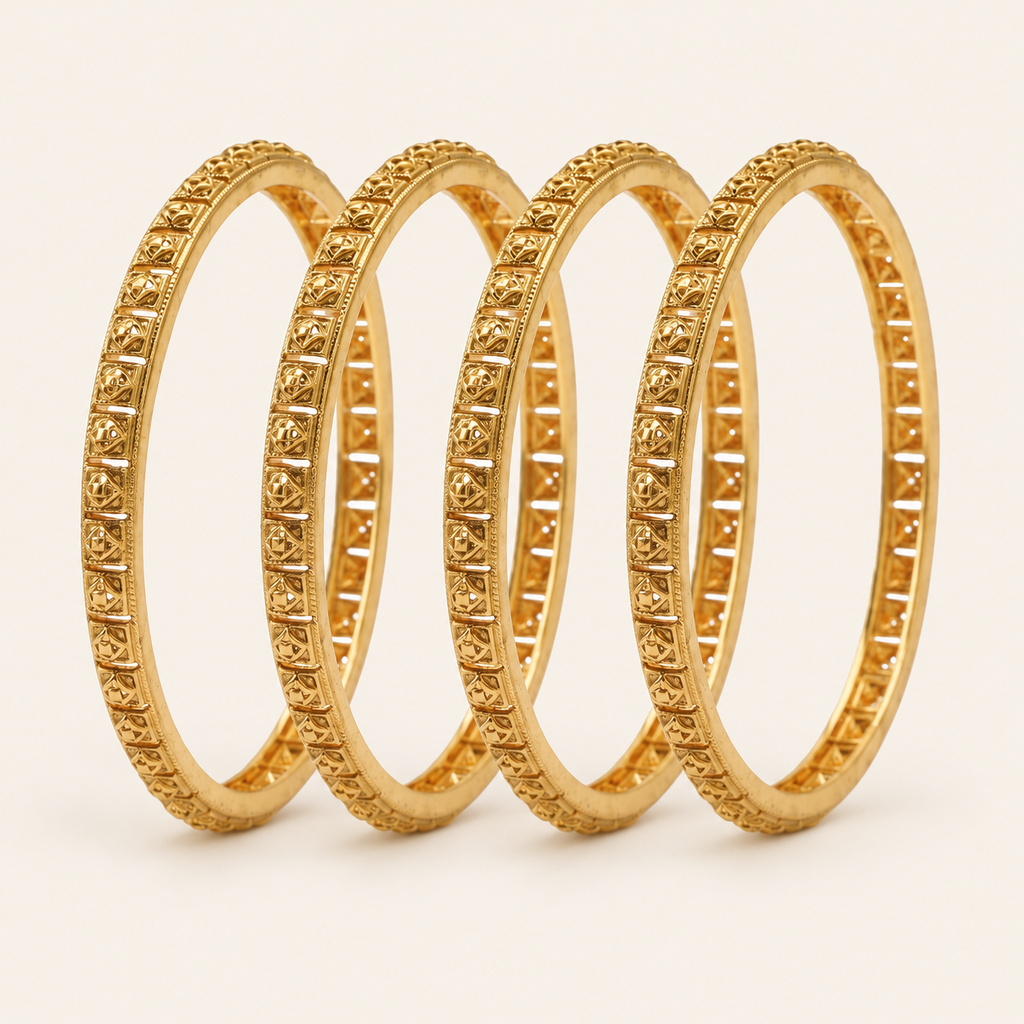 Stunning antique gold bangle set ( set of 4 )