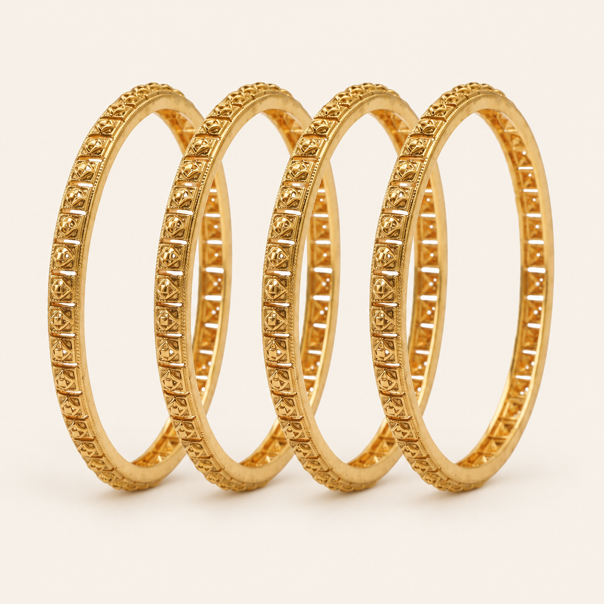 Stunning antique gold bangle set ( set of 4 )