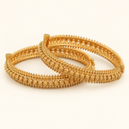 Amazing antique gold plain floral bangle set