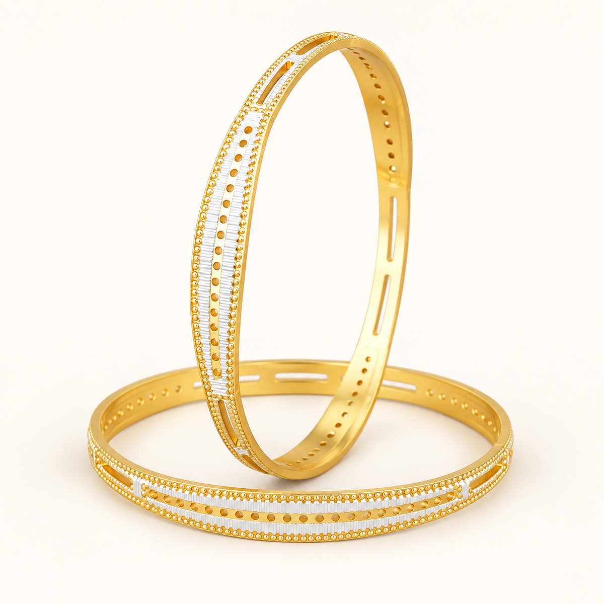 Gold Plated Dual Tone Bangle Set
