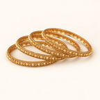 Antique Gold Plain Plated Bangle Set (Set of 4)