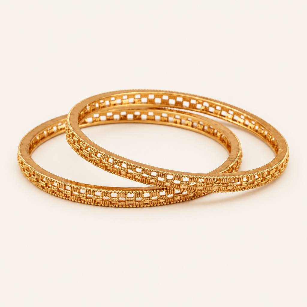 Gold Plated Suheri Jaal Bangle Set