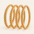Gold Plated Plain Bangle Set