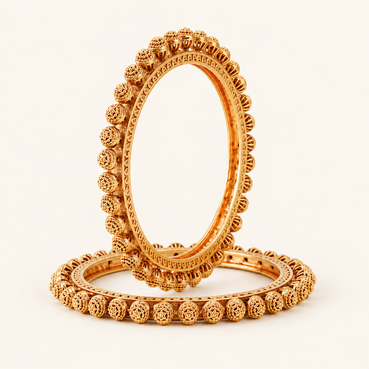 Gold Plated Plain Pacheli Bangle Set