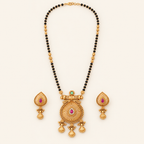 Antique Gold Plain Stone Mangalsutra Set