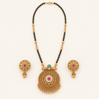 Stunning antique gold filigree stone mangalsutra set