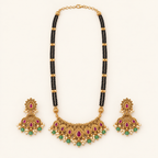 Antique Gold Kundan Stone Multicolor Mangalsutra Set