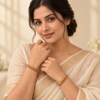Beautiful stone antique gold bangle set