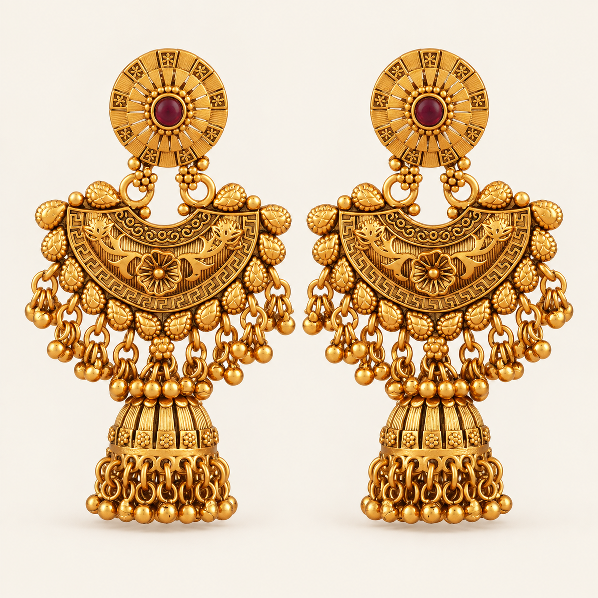 Antique Gold Plated Long Jhumka Earring For Women