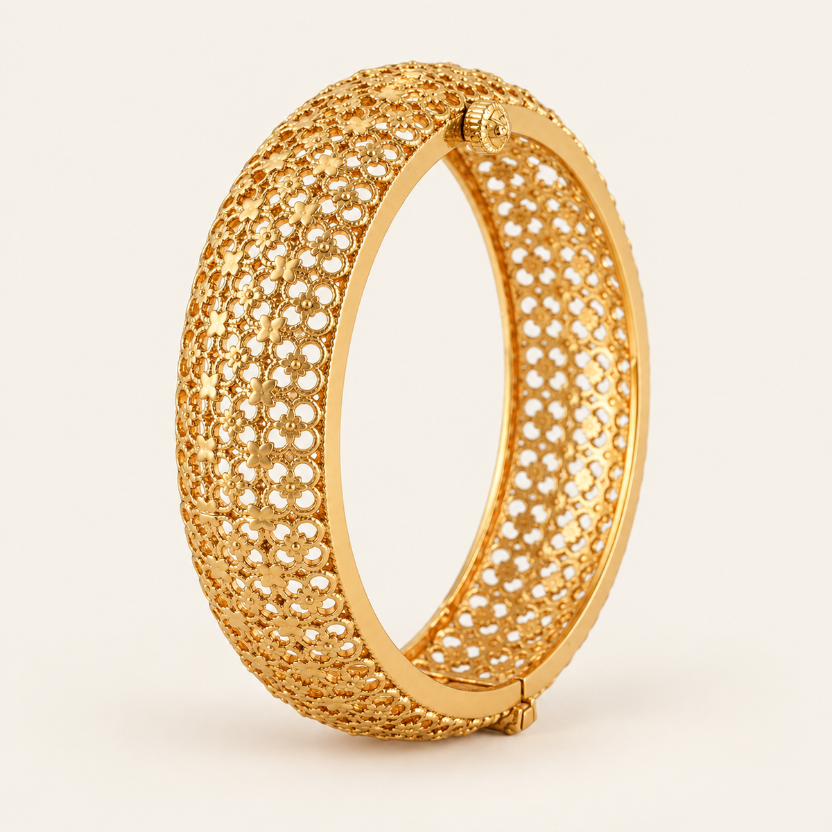 Antique Gold Plain Broad Kada Bangle