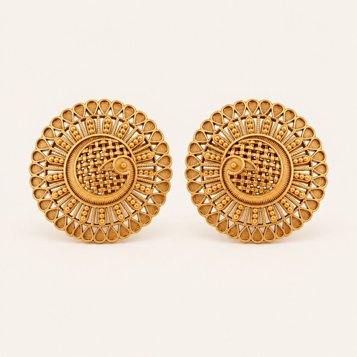 Gold Plated Plain Peacock Stud