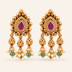 Antique Gold Stone Drop Kundan Earring