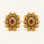 Gold Plated Stone  Stud