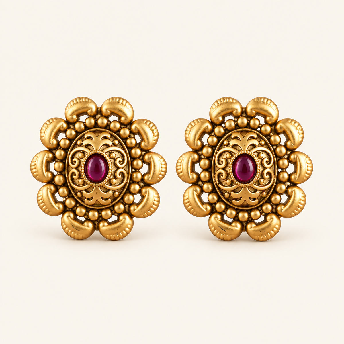 Gold Plated Stone Stone Stud