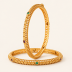 Gold Plated Stone Bangle Set