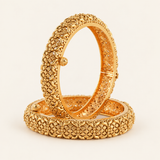 Gold Plated Plain Broad Bangle Set