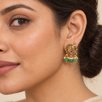 Antique Gold Stone Drop Peacock Earring