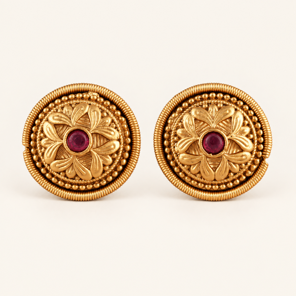 High Gold Polish Stud Earring
