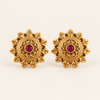 Gold Plated Stone Stud Earring