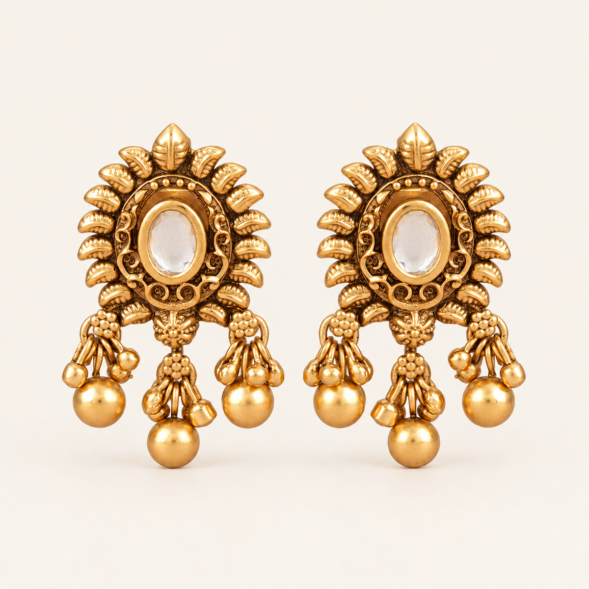 Antique Gold Kundan Earring