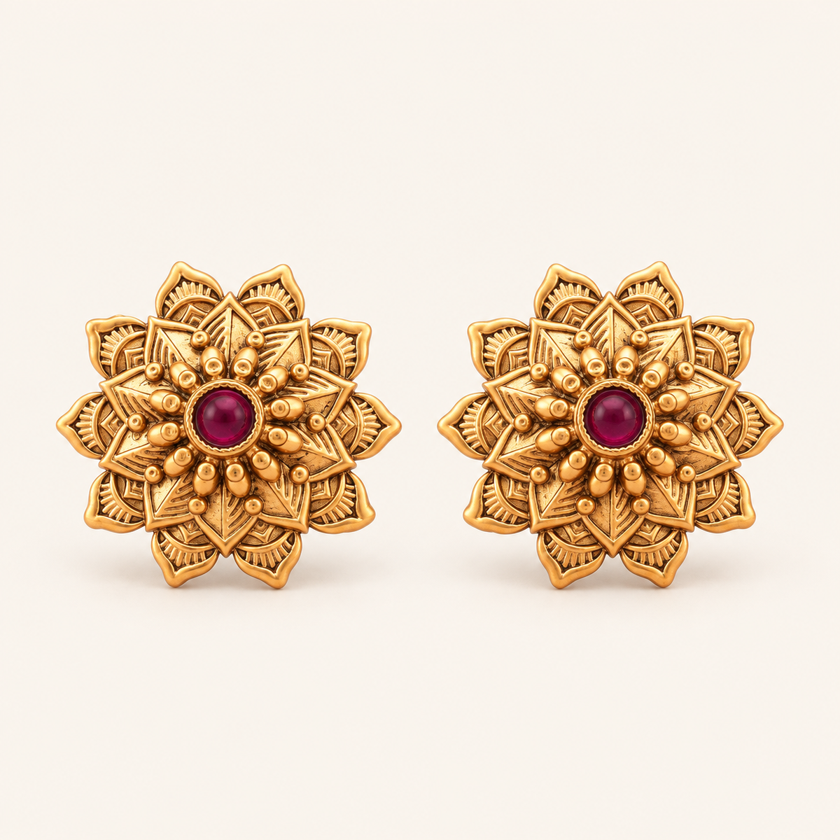 Antique Gold Star Stud Earring