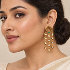 Antique Gold Long Kundan Earring