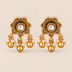 Cute antique gold ball kundan earring