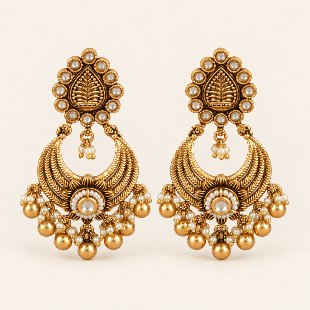Stunning antique gold ball drop earring