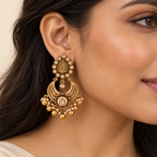 Stunning antique gold ball drop earring