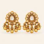 Antique Gold Kundan Gold Ball Earring