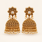 Stunning antique gold kundan pearl drop jhumka earring