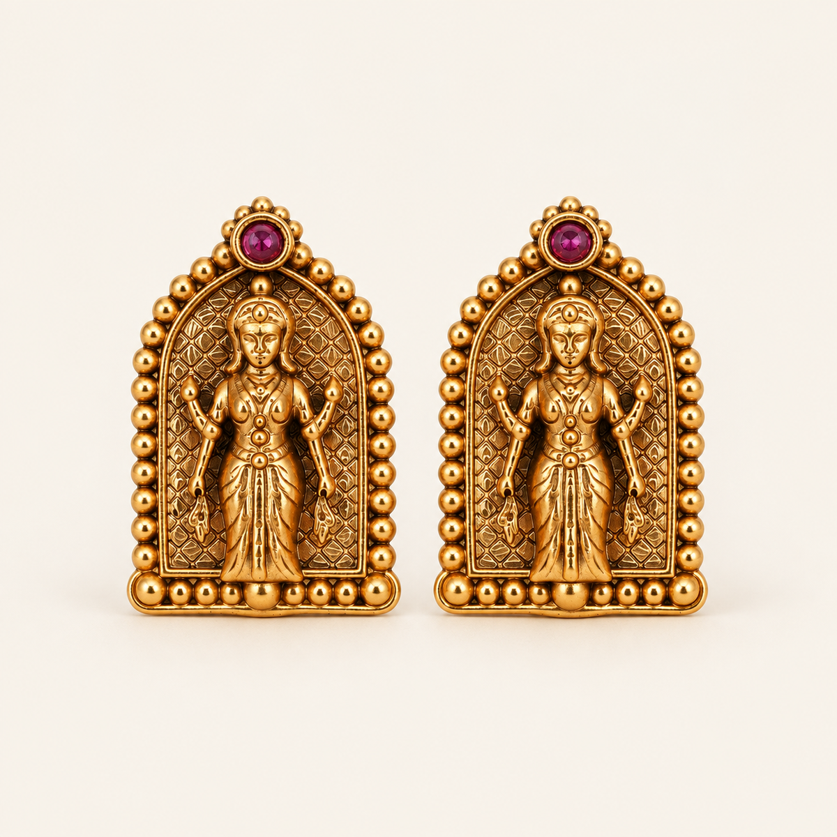 Beautiful maa lakshmi gold stud earring