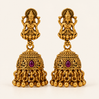 Antique Gold Maa Lakshmi Jhumka Earring