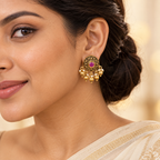 Stunning stone antique ball pearl traditional earring