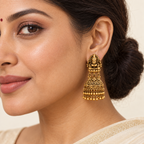 Gold Plated Plain Maa Lakshmi Earring