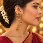 Antique Gold Sitara Fall Jhumka Earring