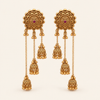 Antique Gold Sitara Fall Jhumka Earring