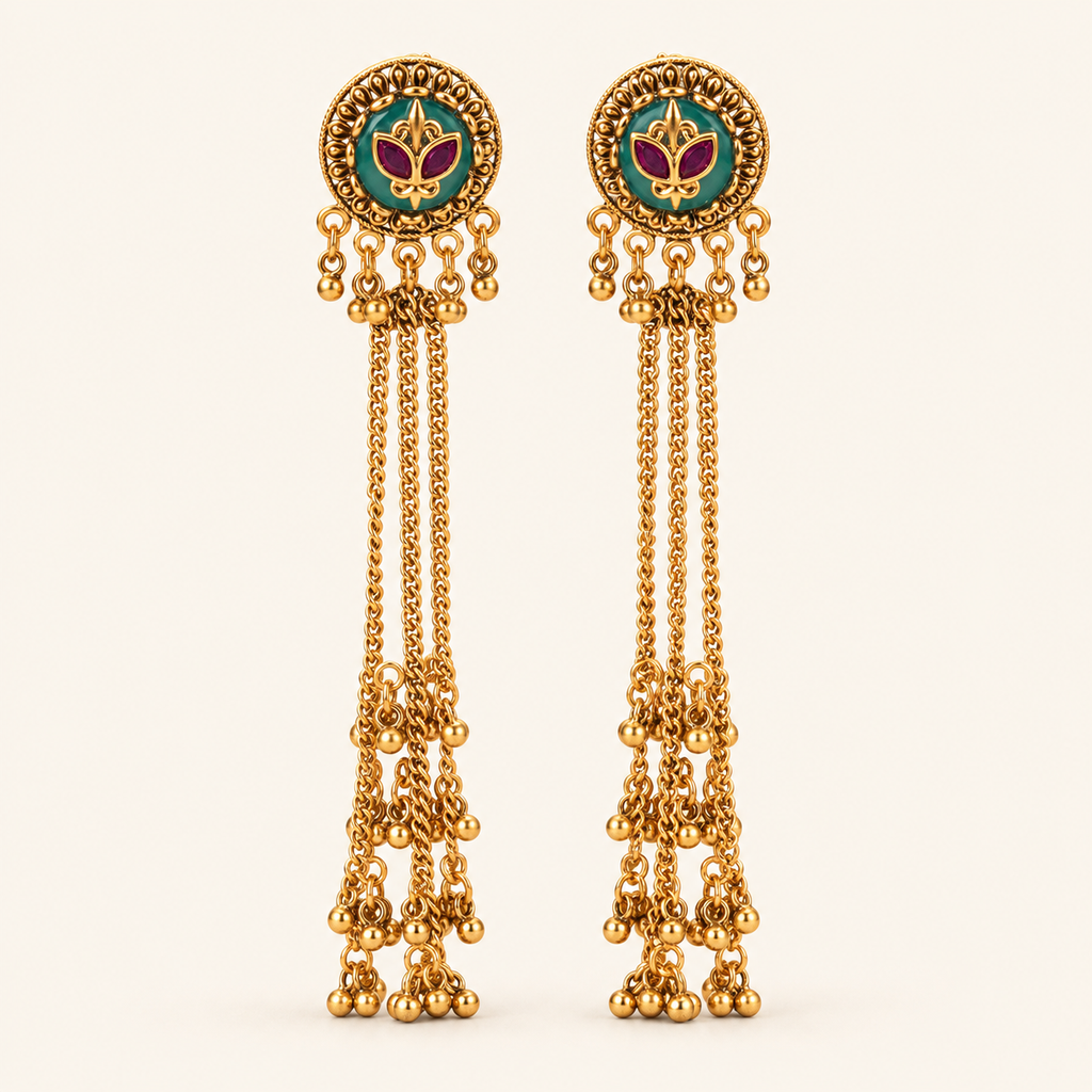 Antique Gold Aarika Latakan Drop Earring